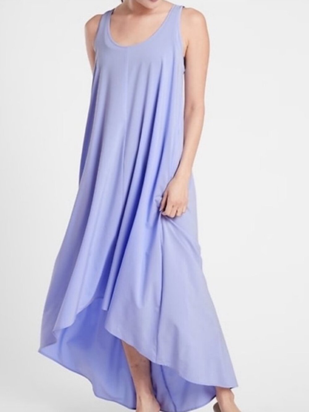 Athleta NWT Presidio Traveler Racerback Asymmetrical Maxi Flowy Dress Pockets XS